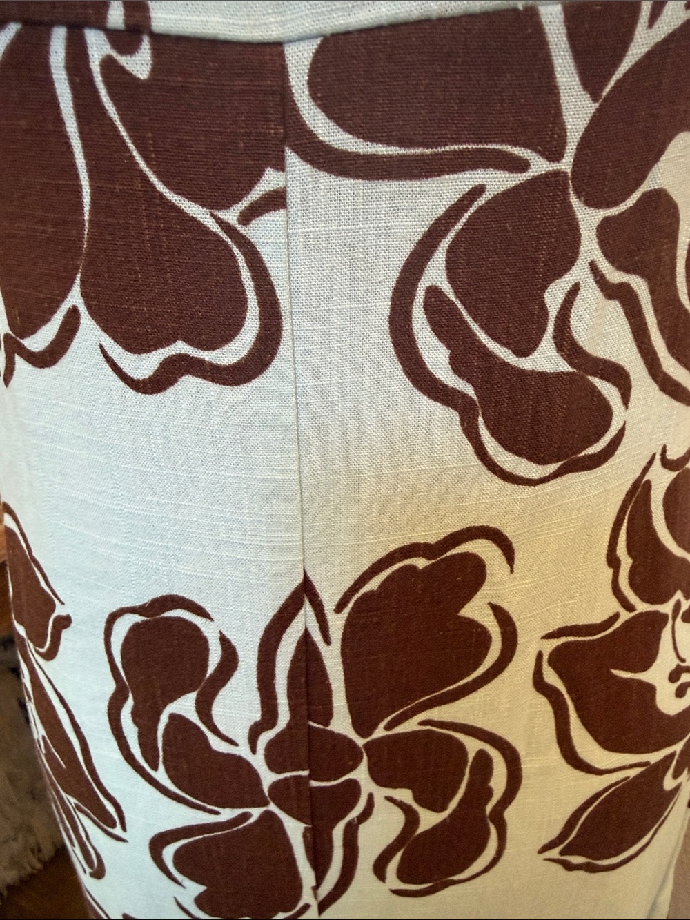 Anthropologie Paper Heart Blue Brown Linen Blend Floral Maxi Dress Size XS - Picture 6 of 8